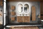 Meble łazienkowe XILO 120-2, Umywalka, 2xLustro LED, 2xSyfon, Wotan/Szary