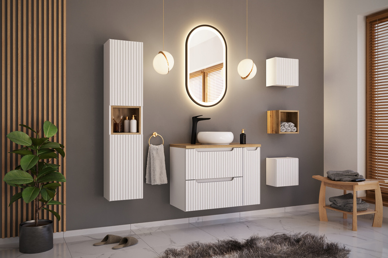 Szafka łazienkowa górna 30x30cm NOVA, 1 drzwi, Meble łazienkowe Biały Mat