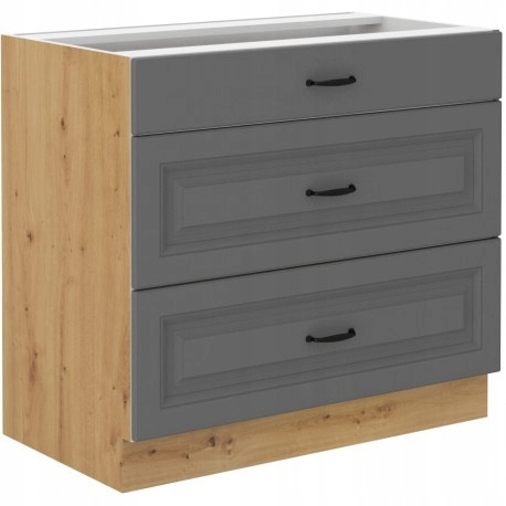 Szafka kuchenna dolna STILO 80 D 3S BB DUSTGREY/DĄB ARTISAN
