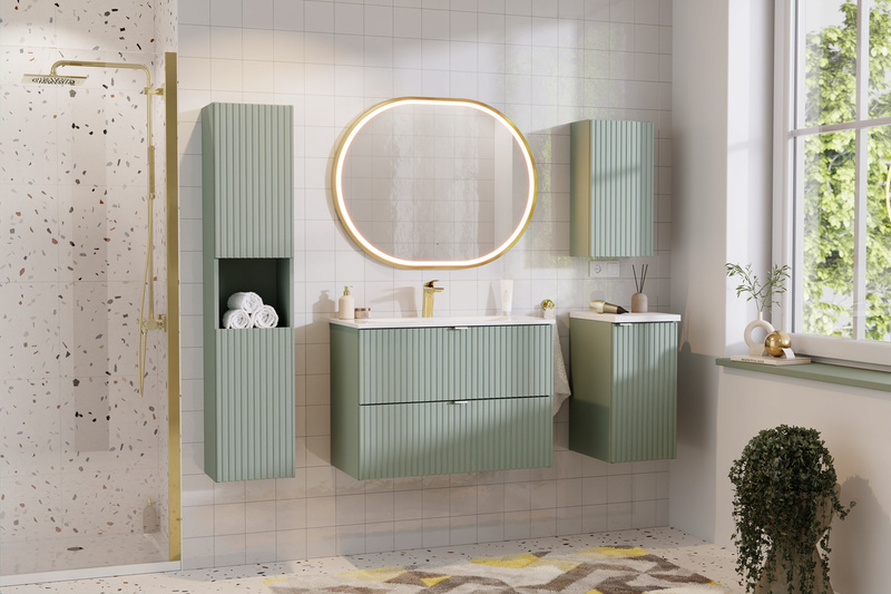 Szafka górna 30cm, 1 drzwi, Meble łazienkowe LINE REED GREEN Zielony