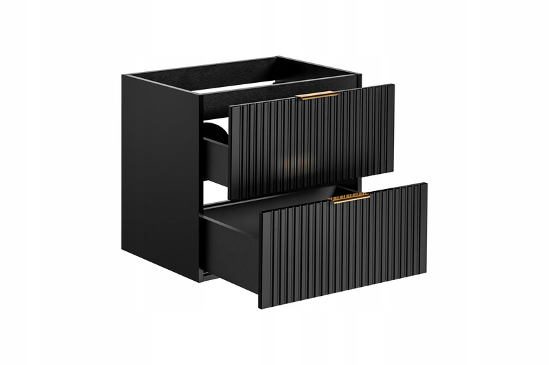 Meble łazienkowe ADEL BLACK 120, Umywalka dwukomorowa, Syfon, Lustro LED