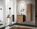 Meble łazienkowe XILO 60, Umywalka, Lustro LED, Syfon, Dąb Wotan/Szary