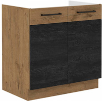 Szafka kuchenna dolna VIGO 80 ZL 2F BB DARK WOOD / DĄB LANCELOT