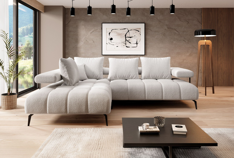 Narożnik MAGNETIC L 258 cm, Elektryczny wysuw siedziska