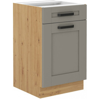 Szafka kuchenna dolna LUNA 50 D 1F 1S BB CLAY GREY / DĄB ARTISAN