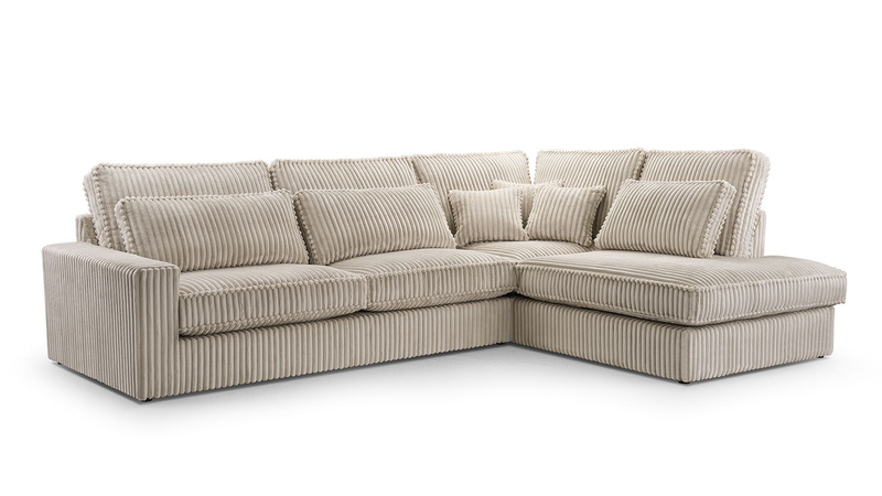 Duży Narożnik do salonu COBRA 314 cm, Rogówka, Ciepły SZTRUKS