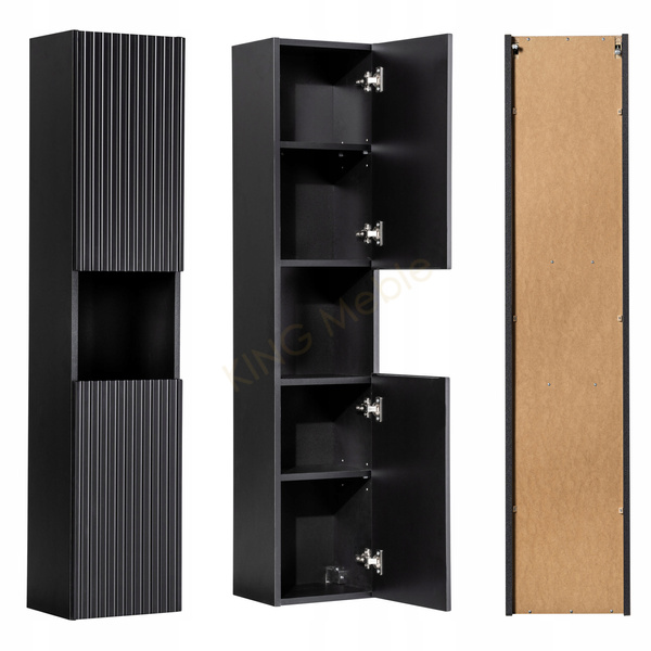 Meble łazienkowe NOVA BLACK 120, 2x umywalka nablatowa, Czarny, 3 KOLORY
