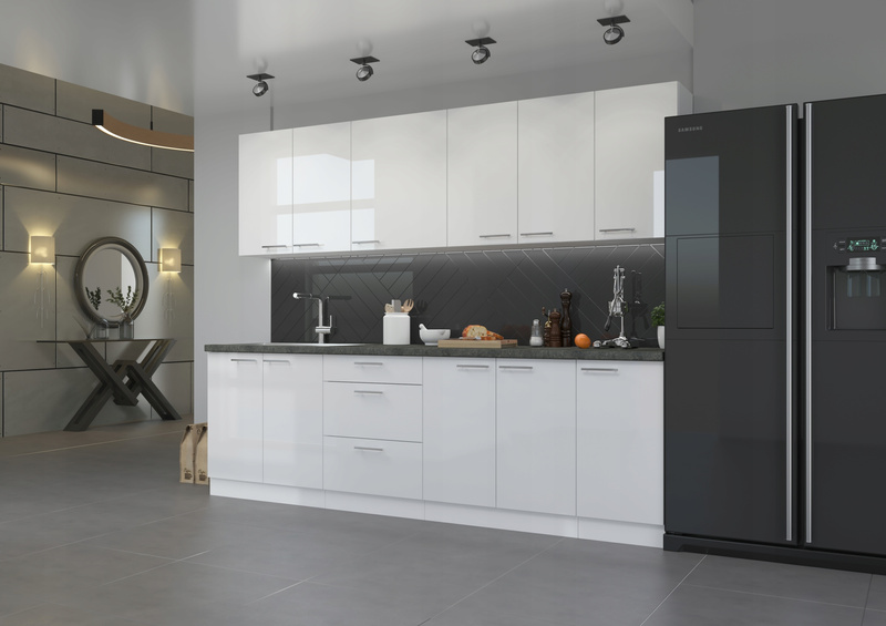 Szafka kuchenna dolna LARA 60 D 3S BB QUADRO BIAŁY/BIAŁY POŁYSK