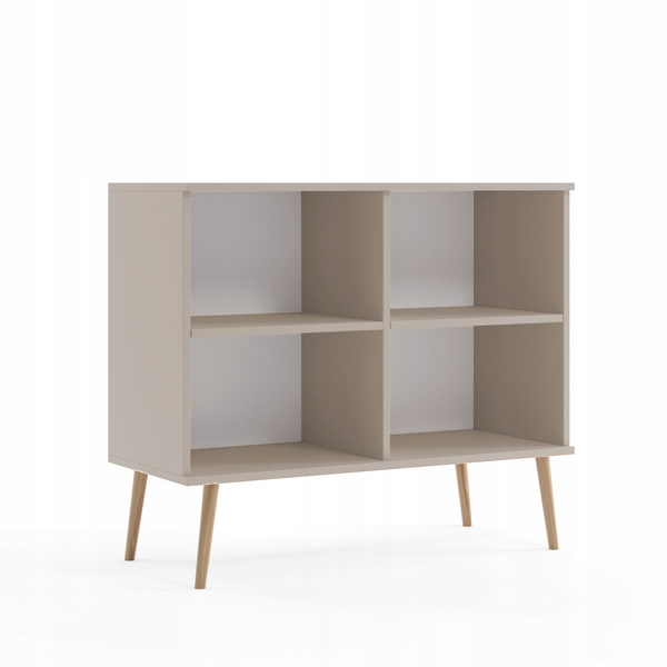 Komoda BOHO drewniane nogi, uchylne drzwi KASZMIR