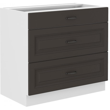 Szafka kuchenna dolna STILO 80 D 3S BB GRAFIT MAT/BIAŁY MAT