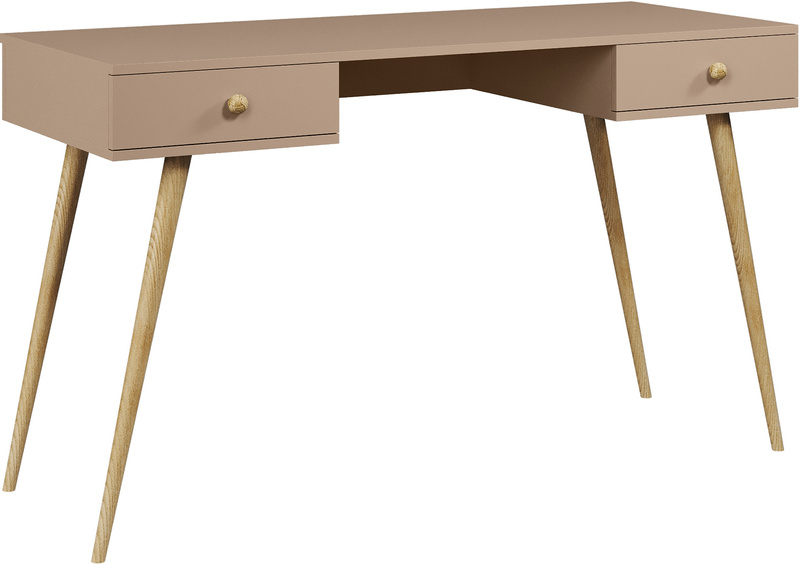 Biurko BOHO z szufladami, drewniane nogi MACCHIATO