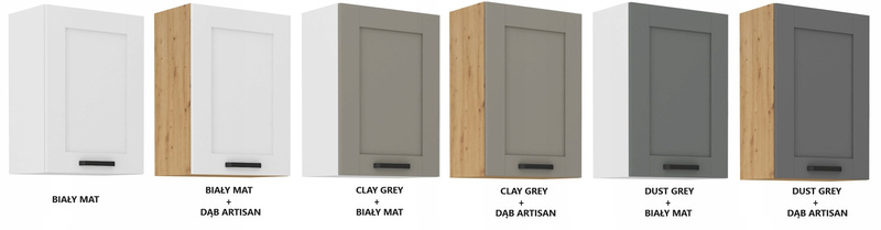 Szafka kuchenna górna LUNA 50 G-72 1F CLAY GREY / DĄB ARTISAN