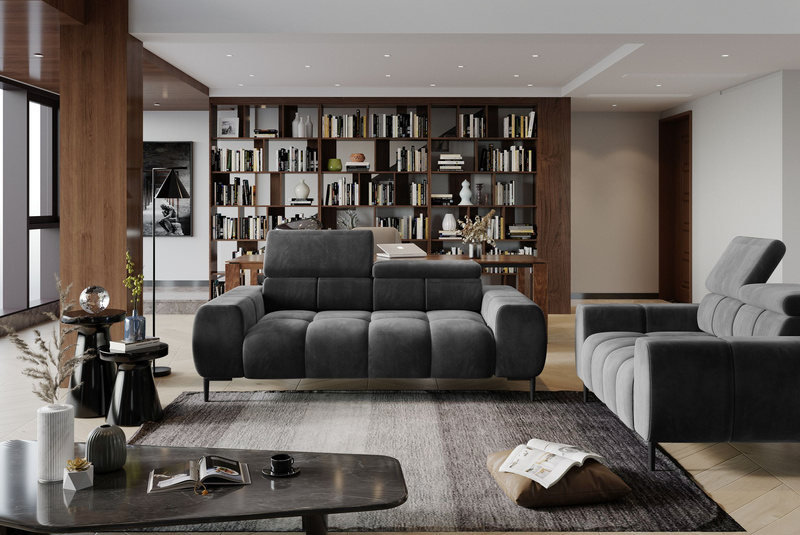 Sofa PLAZA S 2E 192 cm, Elektryczna regulacja siedziska, Zagłówki