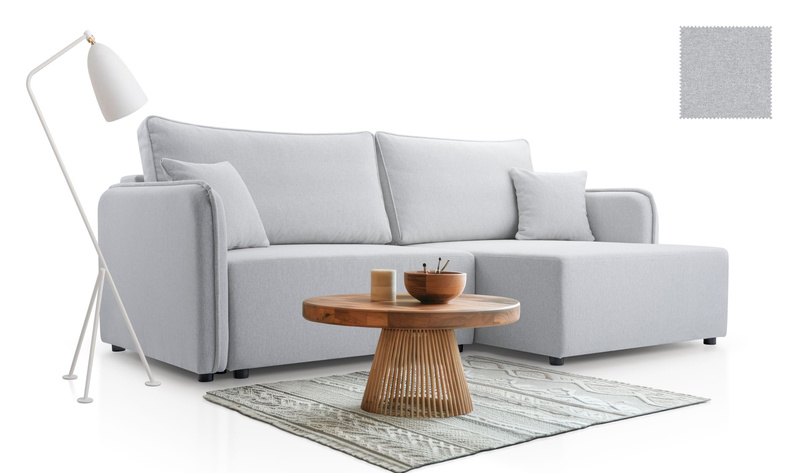 Mały Narożnik z Funkcją Spania MELODY 227 cm, Rozkładany, Pojemnik, Rogówka