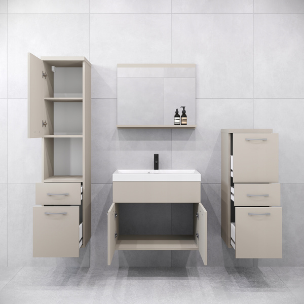 Meble łazienkowe ALBA KASZMIROWY BEŻ, umywalka, lustro