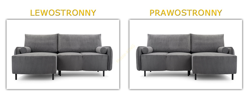 Mały Narożnik z funkcją spania TINI 215 cm, Rozkładany, Pojemnik