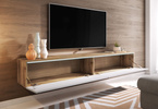 Szafka RTV Lowboard D 180cm DĄB WOTAN / BIAŁY POŁYSK