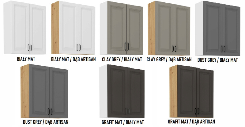 Szafka kuchenna górna STILO 80 G-90 2F CLAYGREY/BIAŁY MAT