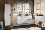 Meble łazienkowe ADEL WHITE 120, 2x umywalka nablatowa, Lustro, LED