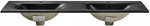 Umywalka meblowa dwukomorowa SKY 120cm Czarny Mat