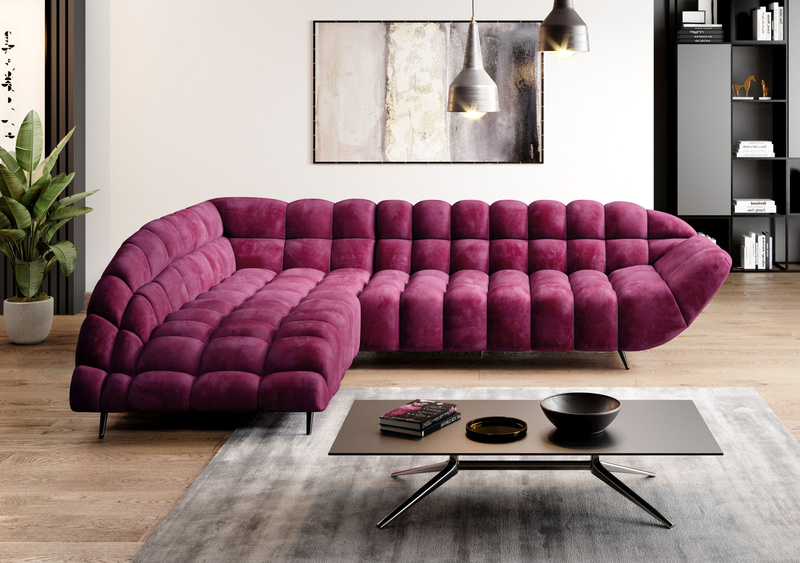 Narożnik GAPPA 278 cm, Elektryczny wysuw siedziska, Rogówka