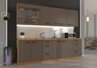 Szafka kuchenna wysoka, słupek pod zabudowę lodówki 60 LO-210 2F TRUFFLE GREY, DĄB ARTISAN, Meble Kuchenne BOLONIA
