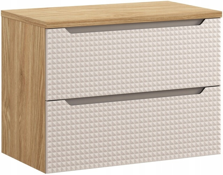 Zestaw meblowy 80cm z blatem, Meble łazienkowe LUXOR Dąb Olejowany / Beż