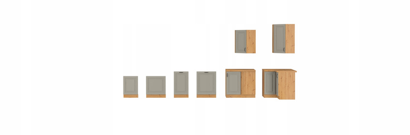 Szafka kuchenna górna STILO 60x60 GN-90 (45°) 1F CLAYGREY/DĄB ARTISAN