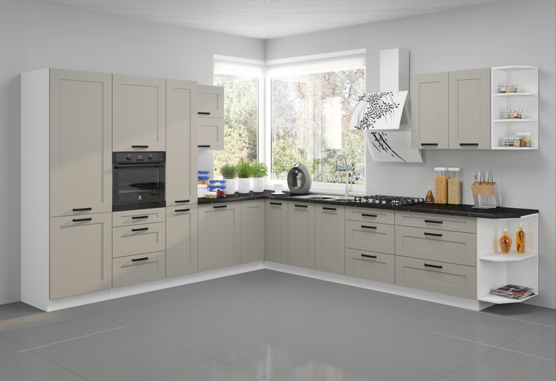 Szafka kuchenna dolna LUNA 60 D GAZ BB CLAY GREY / BIAŁY MAT