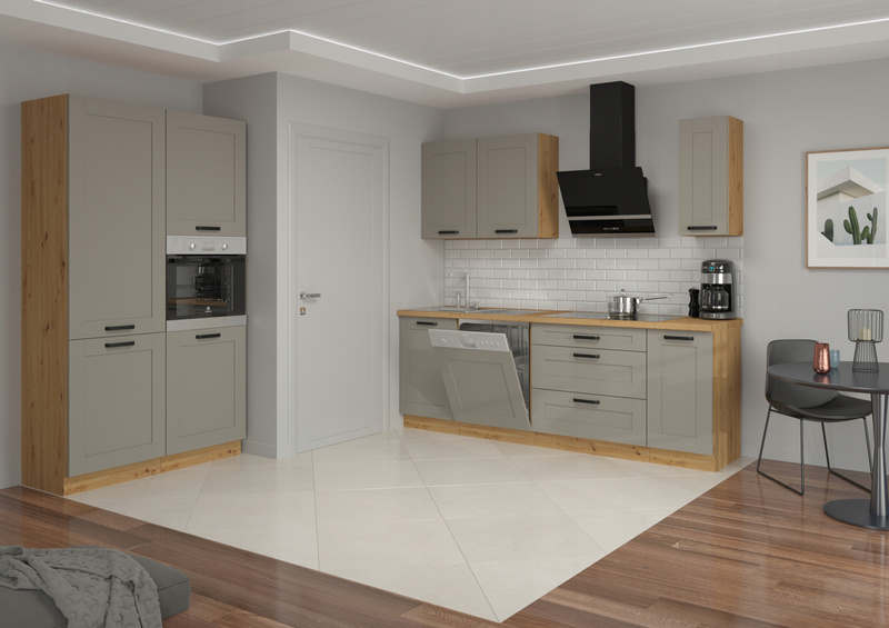 Szafka kuchenna dolna LUNA 50 D ZL 1F BB CLAY GREY / BIAŁY MAT