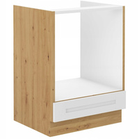 Szafka kuchenna dolna LUNA 60 D GAZ BB BIAŁY MAT/DĄB ARTISAN