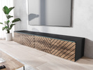 Szafka RTV Lowboard D 180cm CZARNY GRAFIT / DĄB WOTAN JODEŁKA MDF