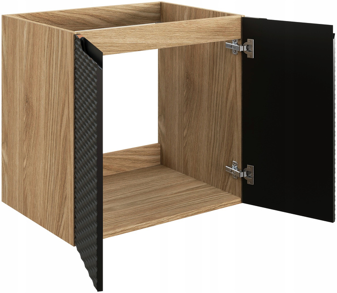 Szafka łazienkowa 60cm, drzwi, Meble łazienkowe OCEAN Czarny/Dąb Olejowany