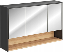 Szafka z lustrem 120cm, Meble łazienkowe BORNEO Szary Kosmos / Dąb Artisan
