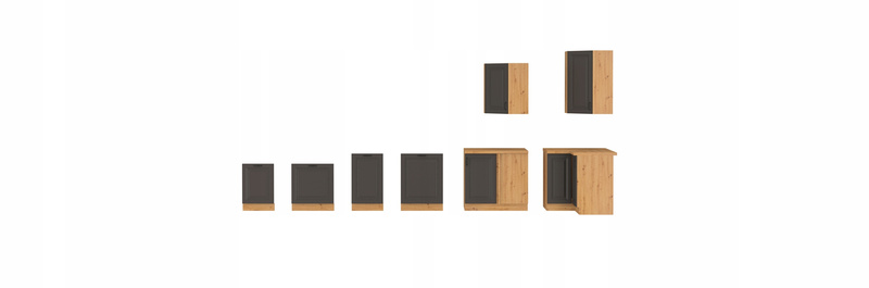 Szafka kuchenna górna STILO 60x60 GN-72 (90°) 2F GRAFIT MAT/DĄB ARTISAN