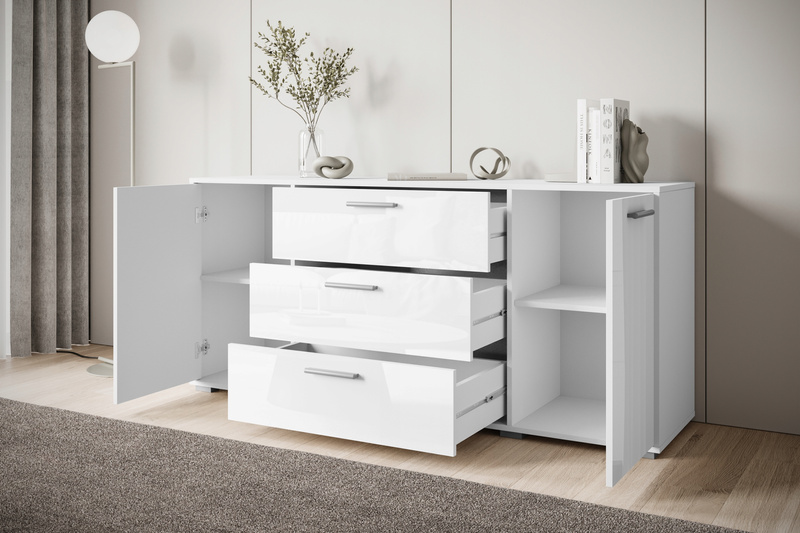 Komoda BOGOTA 150 Biały / Biały Połysk