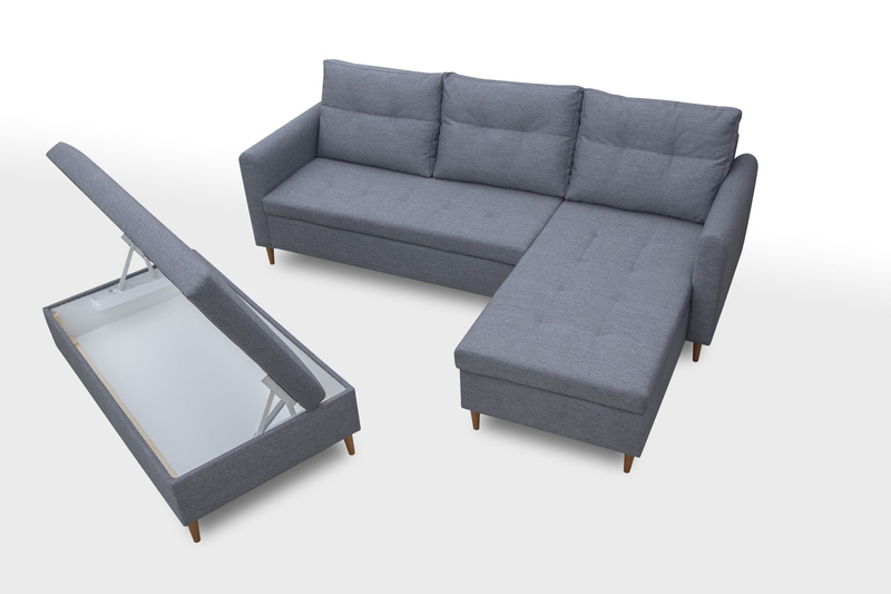 Narożnik z funkcją spania AREO 229 cm + PUFA