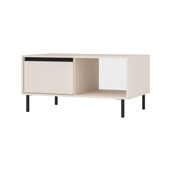 Zestaw mebli OSAKA Komoda + Szafka RTV + Witryna + Stolik BEŻ PIASKOWY