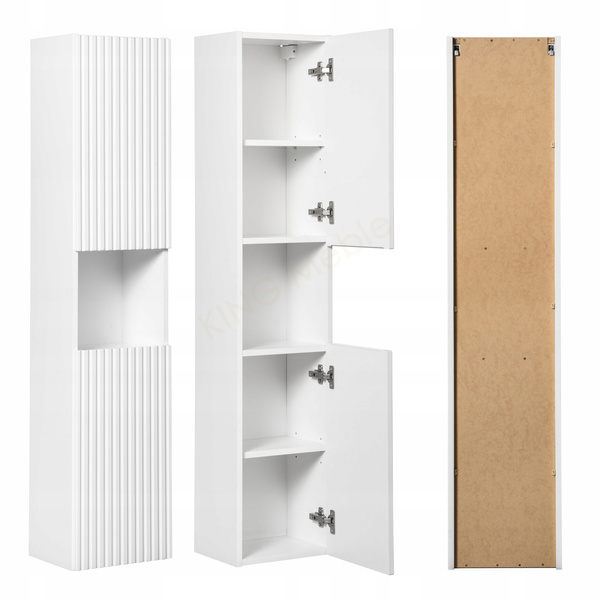 Meble łazienkowe NOVA WHITE 140, 2x umywalka nablatowa, Biały/Dąb, 3 KOLORY