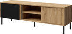 Szafka RTV MIA 6, Stolik RTV 150cm Dąb Odwieczny / Czarny