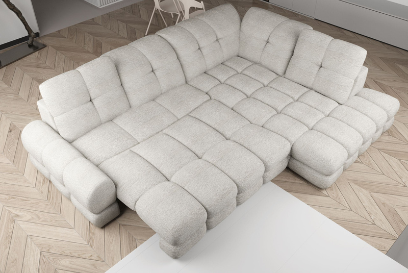 Narożnik z funkcją spania TOLLO L 302 cm, Elektryczna regulacja siedziska, Zagłówki