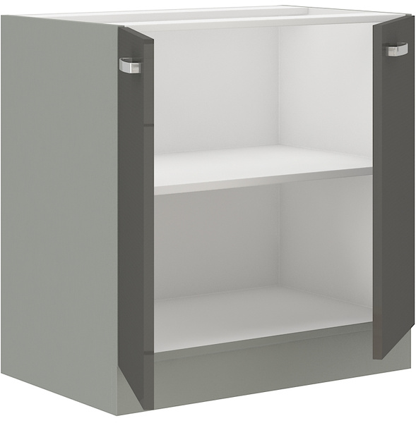 Szafka kuchenna dolna GREY 80 D 2F BB SZARY POŁYSK / SZARY PLATYNOWY