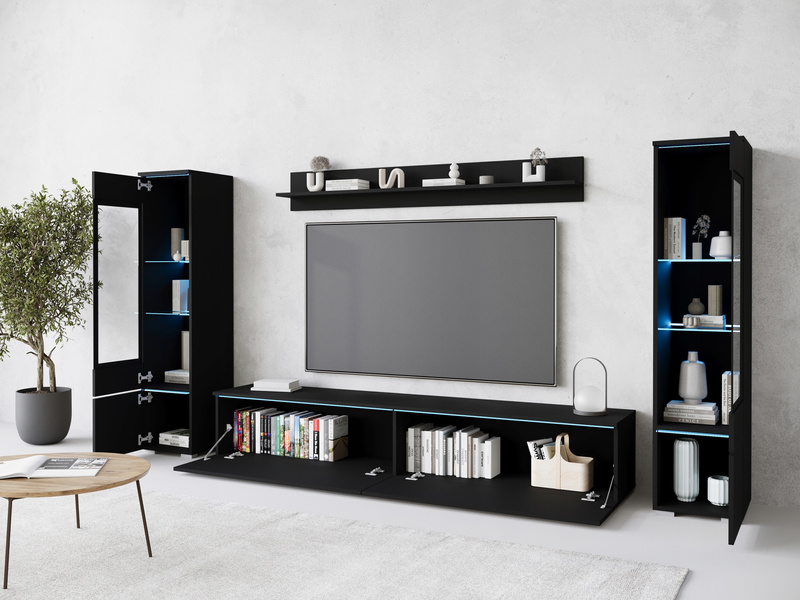 Meblościanka Zestaw mebli VERA II salon Czarny Grafit