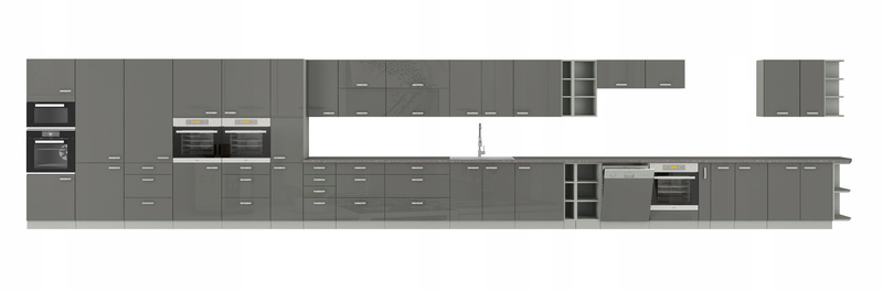 Szafka kuchenna dolna GREY 15 D CARGO BB SZARY POŁYSK / SZARY PLATYNOWY