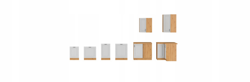 Szafka kuchenna górna STILO 60x60 GN-90 (90°) 2F BIAŁY MAT/DĄB ARTISAN