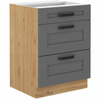 Meble kuchenne zestaw LUNA DUST GREY / DĄB ARTISAN kuchnia szafki 260cm