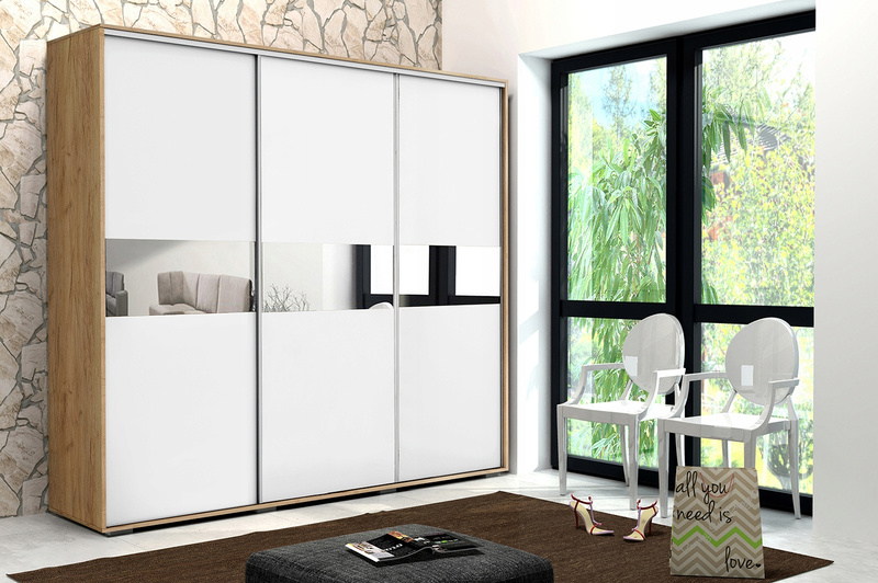 Szafa przesuwna A27 250 / 245 / 62 lustra, różne kolory i rozmiary