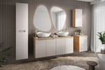 Meble łazienkowe LUXOR BEIGE 90-2, Umywalka nablatowa, Beż, 2 KOLORY