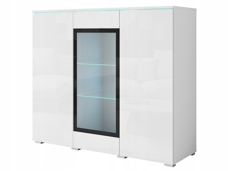 Witryna VERA HIGHBOARD 120 Biały / Biały Połysk