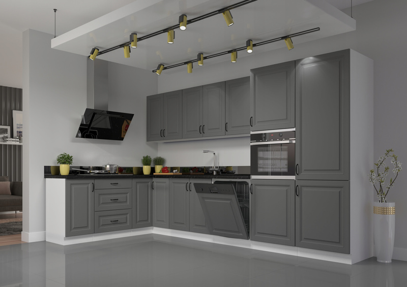 Szafa kuchenna górna narożna STILO 60x60 GN-90 (90°) 2F DUSTGREY/BIAŁY MAT
